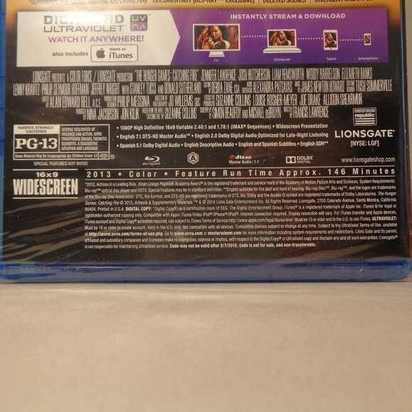 HUNGER GAMES Catching Fire / New Blu-ray Disc + DVD  + Digital HD Ultraviolet - Picture 9 of 10